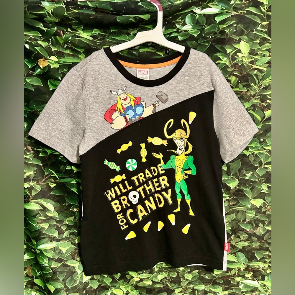 Marvel Will Trade Brother for Candy Halloween T Shirt Childs Size XL